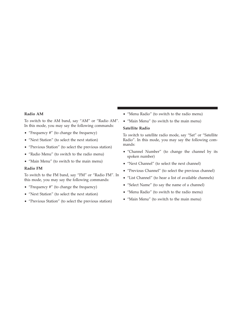 Radio am, Radio fm, Satellite radio | Chrysler 2013 200 - Owner Manual User Manual | Page 148 / 517
