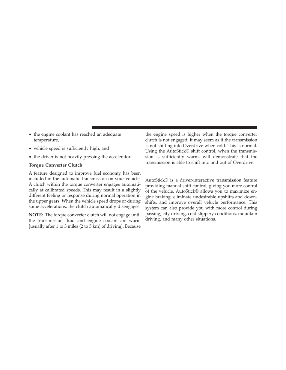 Torque converter clutch, Autostick | Chrysler 2013 200 - Owner Manual User Manual | Page 320 / 517