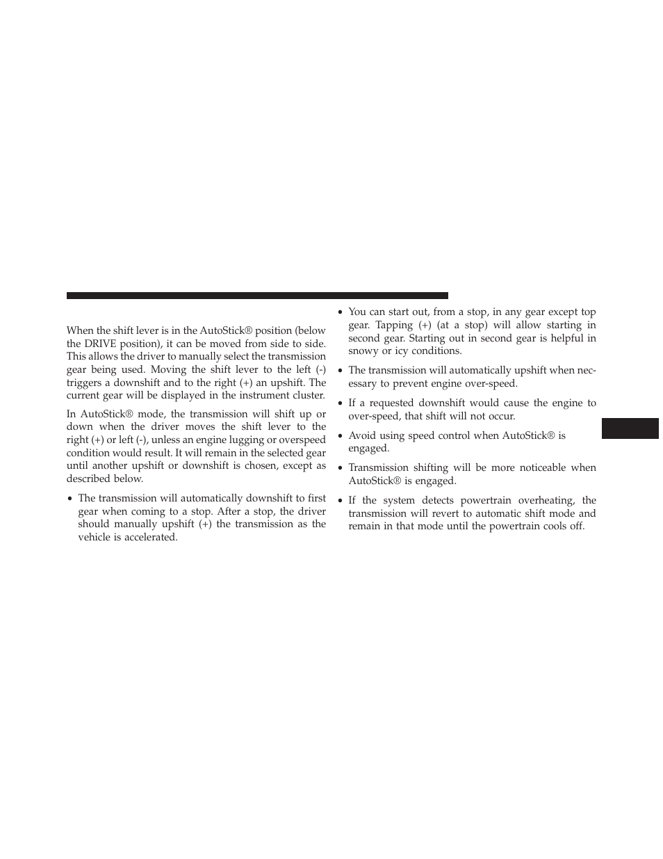 Operation | Chrysler 2013 200 - Owner Manual User Manual | Page 321 / 517
