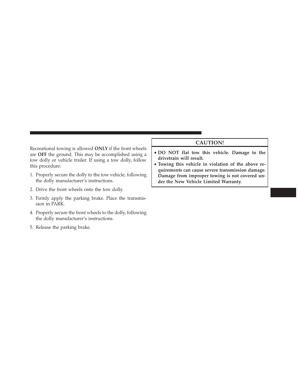 Recreational towing – all models | Chrysler 2013 200 - Owner Manual User Manual | Page 395 / 517