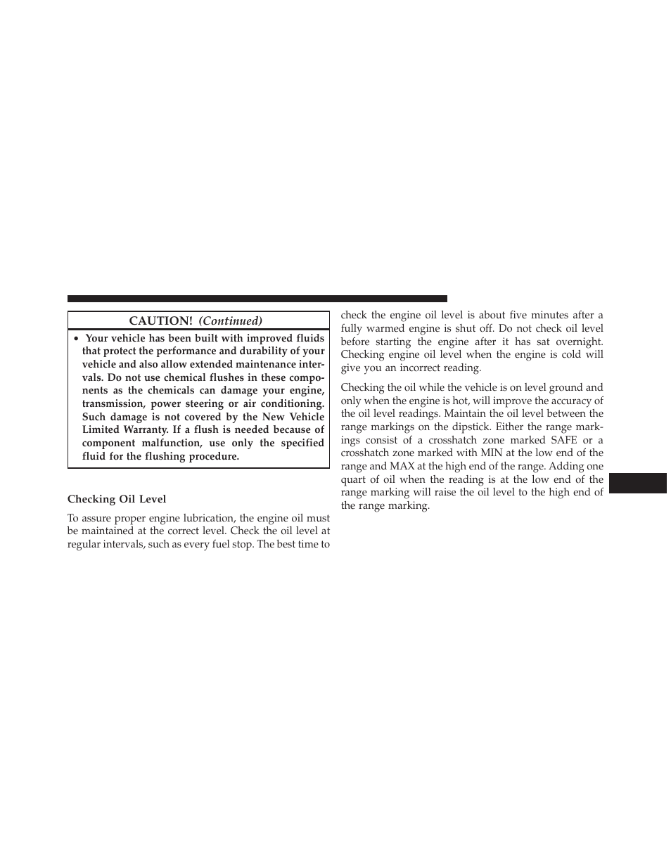 Engine oil, Checking oil level | Chrysler 2013 200 - Owner Manual User Manual | Page 431 / 517