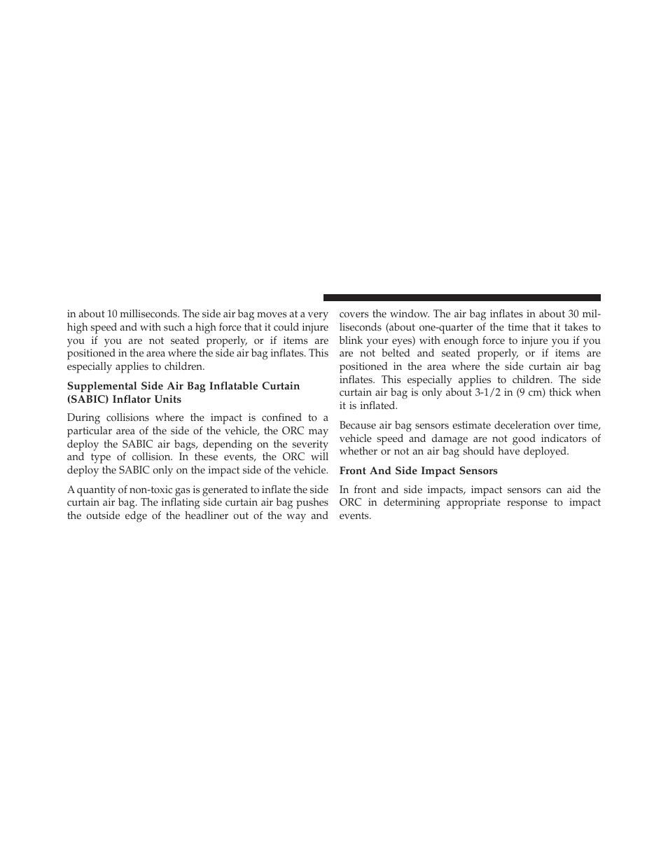 Front and side impact sensors | Chrysler 2013 200 - Owner Manual User Manual | Page 72 / 517