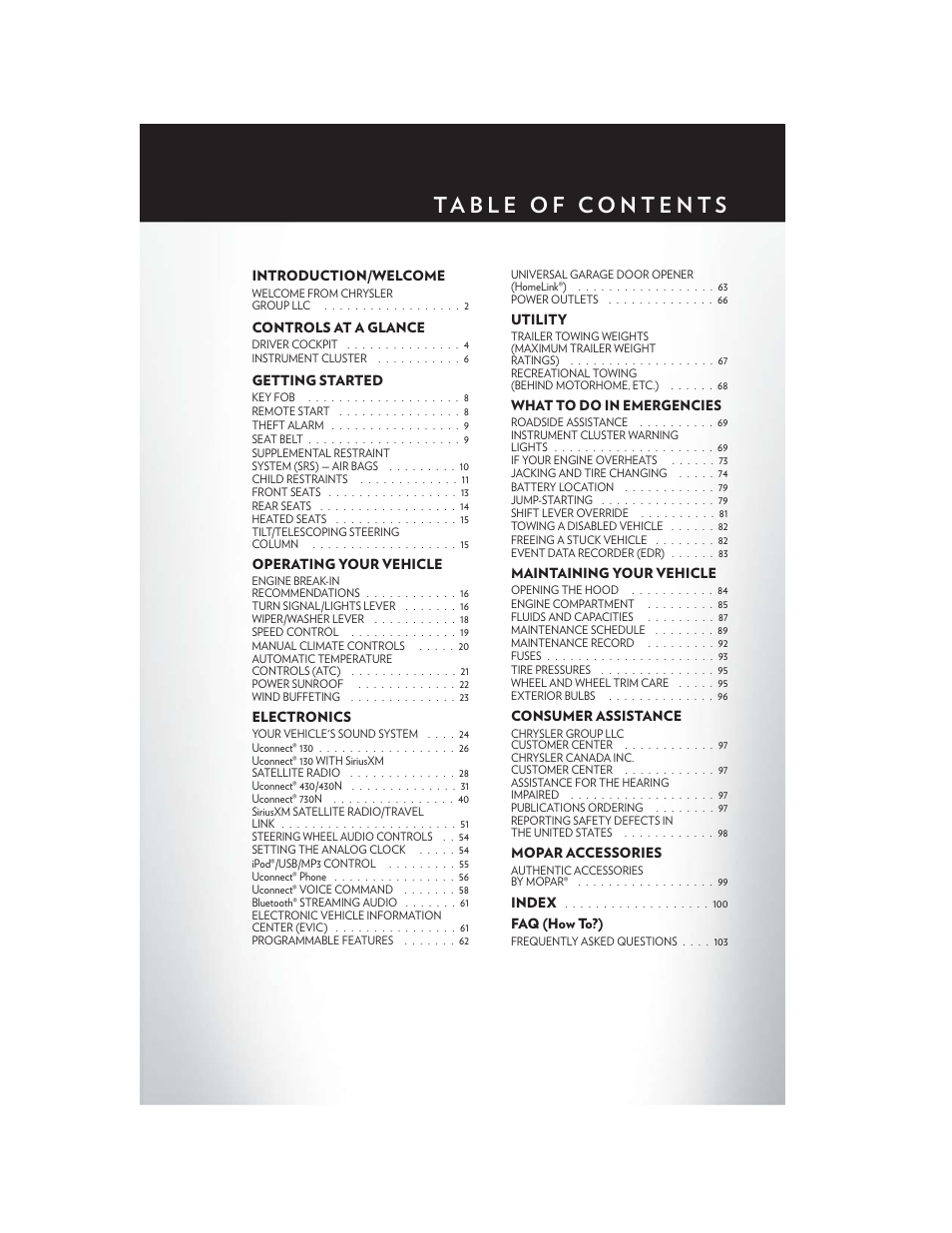 Chrysler 2013 200 - User Guide User Manual | Page 3 / 108