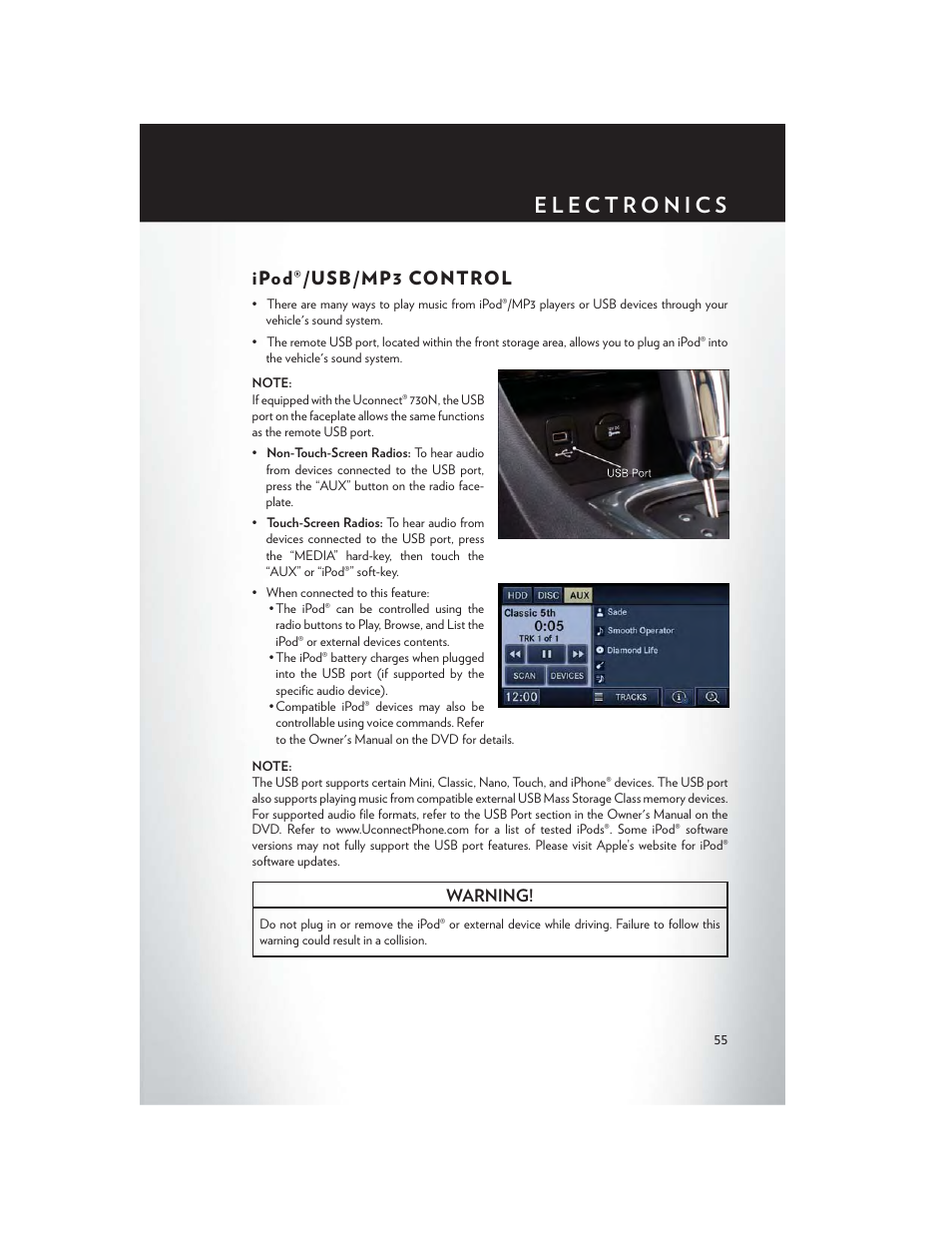 Ipod®/usb/mp3 control | Chrysler 2013 200 - User Guide User Manual | Page 57 / 108