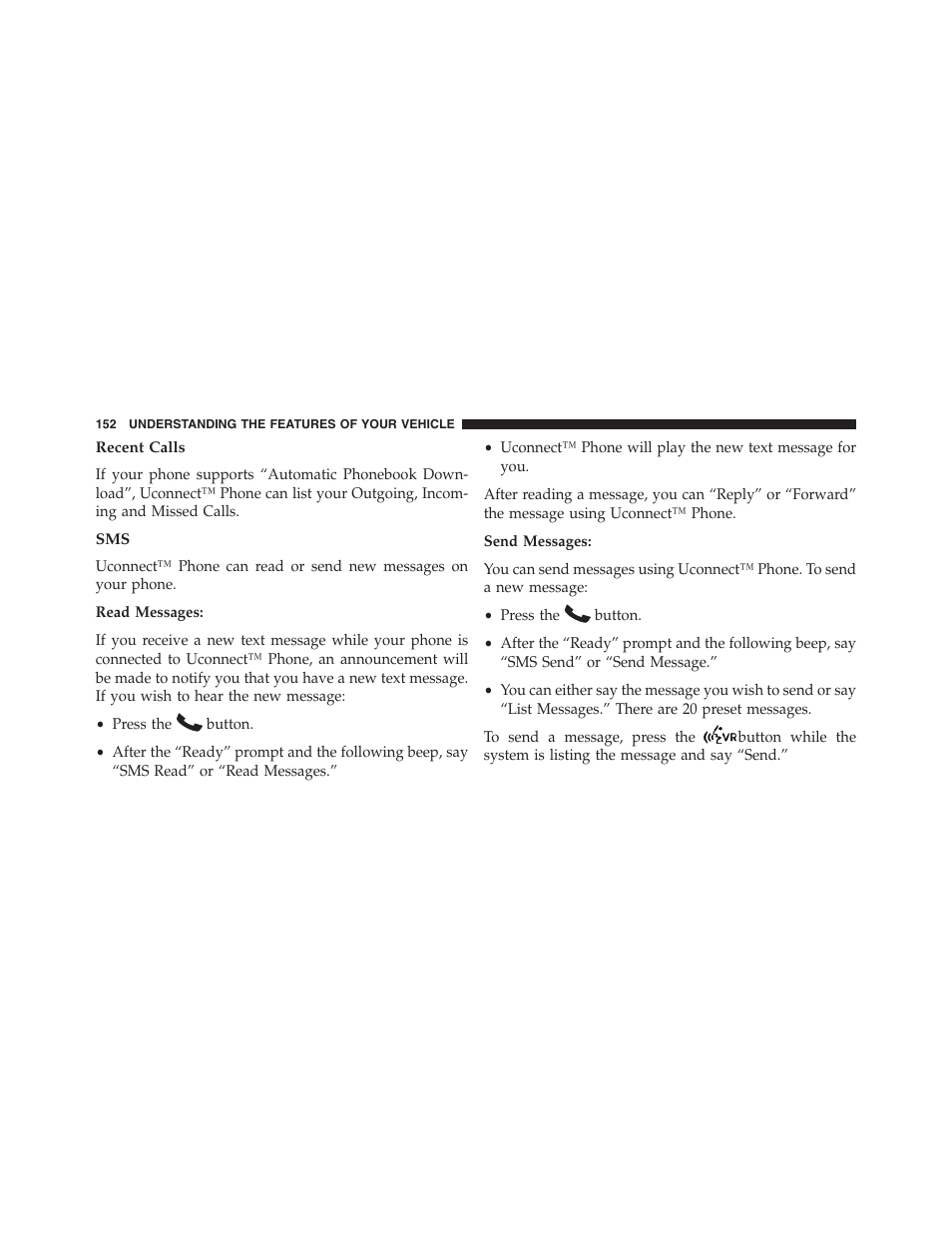 Recent calls | Chrysler 2013 200 Convertible - Owner Manual User Manual | Page 154 / 519