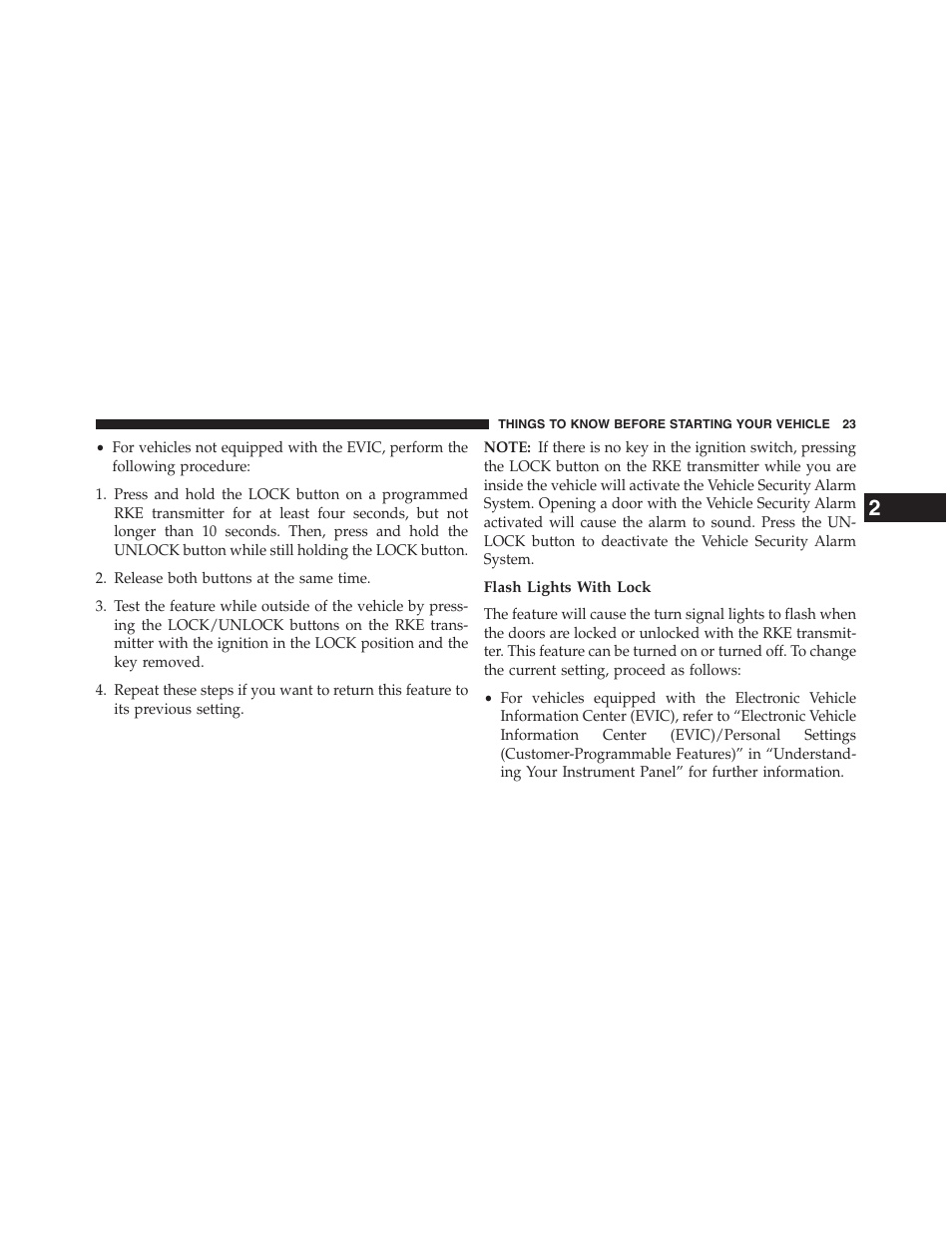 Flash lights with lock | Chrysler 2013 200 Convertible - Owner Manual User Manual | Page 25 / 519
