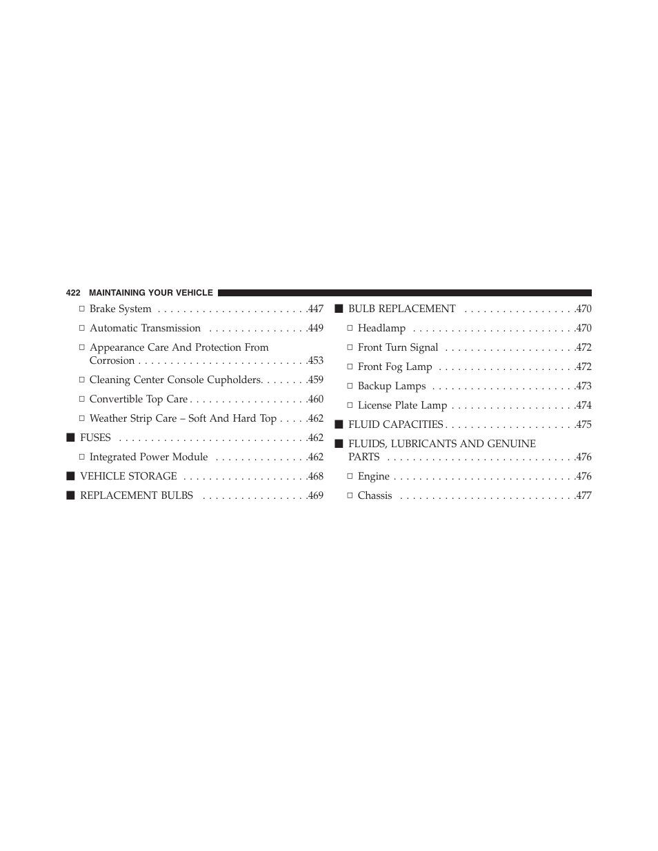 Chrysler 2013 200 Convertible - Owner Manual User Manual | Page 424 / 519