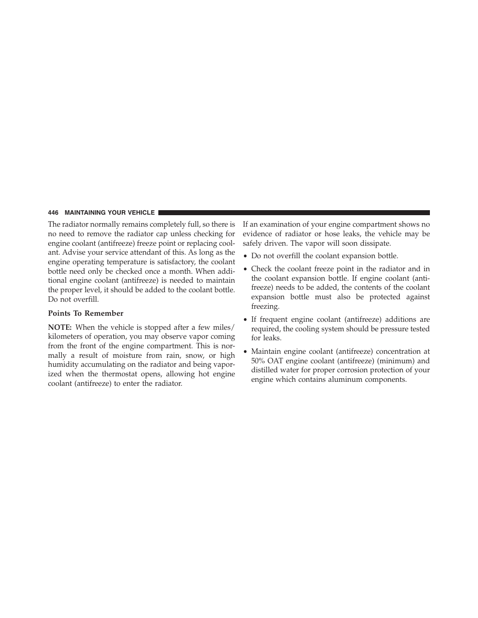 Points to remember | Chrysler 2013 200 Convertible - Owner Manual User Manual | Page 448 / 519