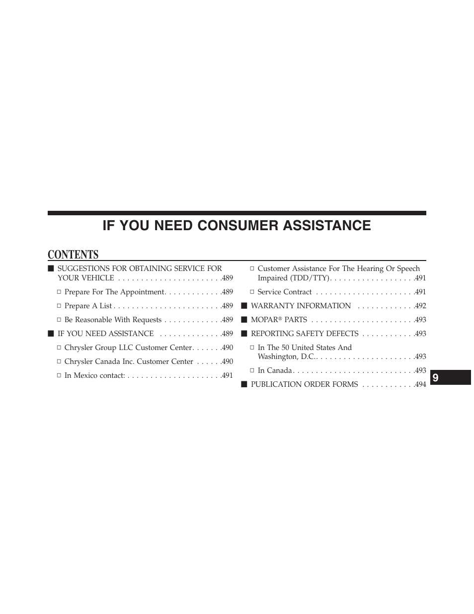 Chrysler 2013 200 Convertible - Owner Manual User Manual | Page 489 / 519