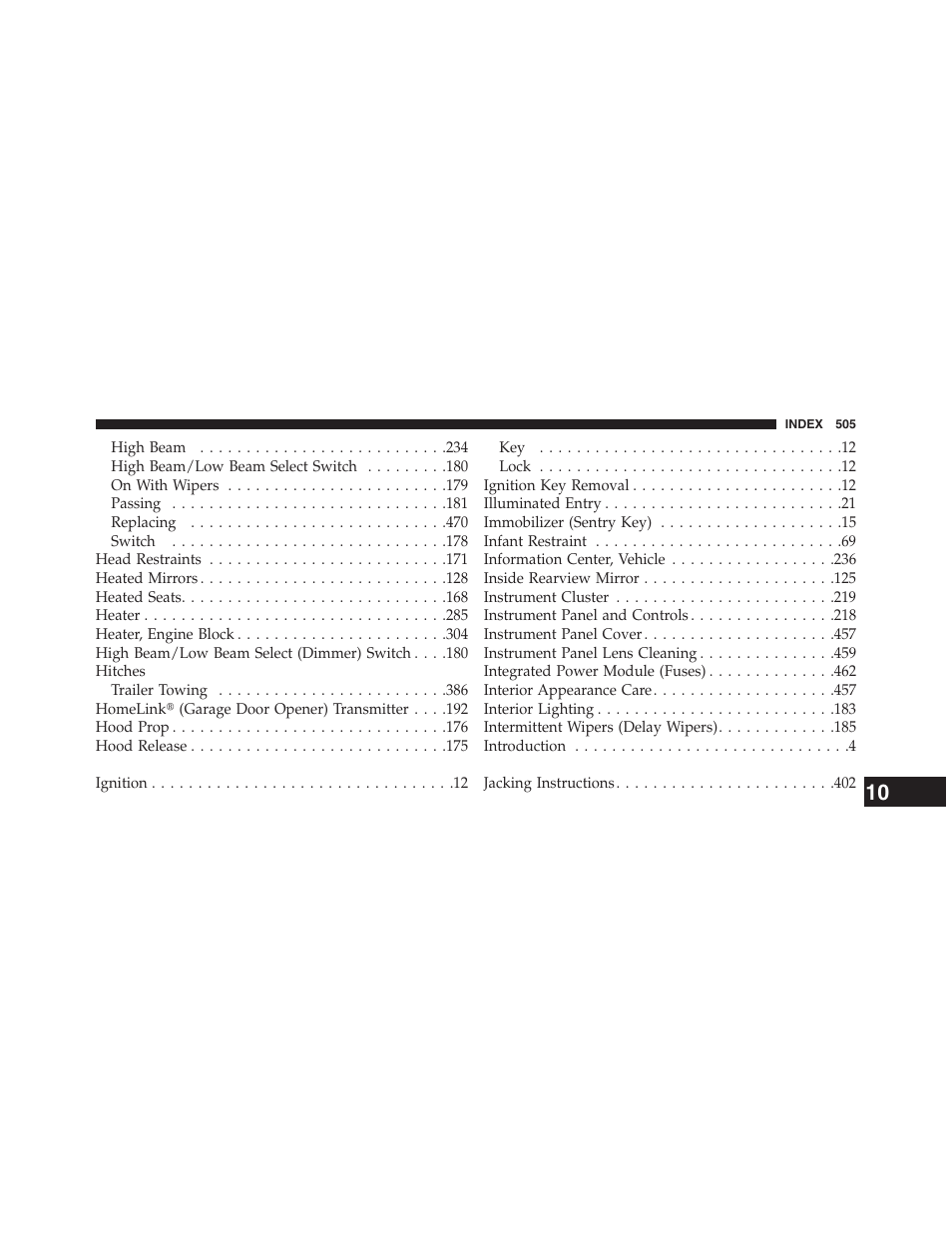 Chrysler 2013 200 Convertible - Owner Manual User Manual | Page 507 / 519