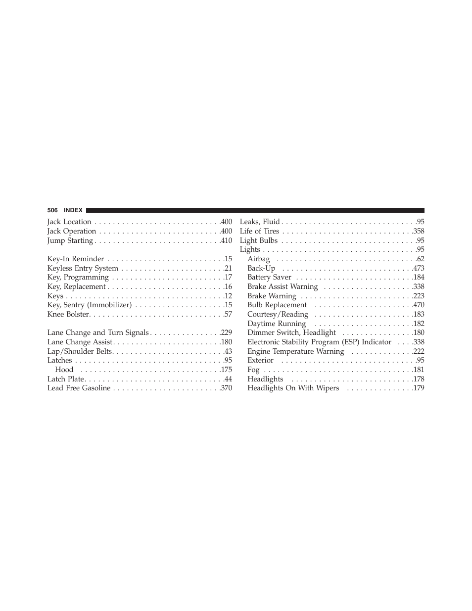 Chrysler 2013 200 Convertible - Owner Manual User Manual | Page 508 / 519