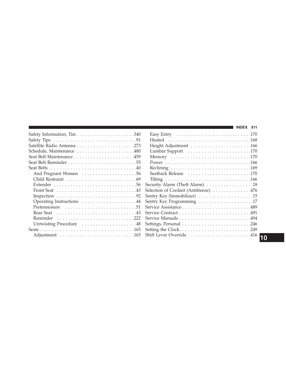 Chrysler 2013 200 Convertible - Owner Manual User Manual | Page 513 / 519