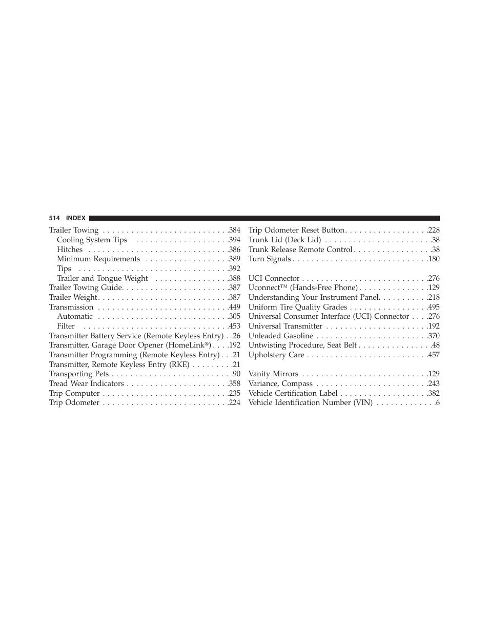Chrysler 2013 200 Convertible - Owner Manual User Manual | Page 516 / 519