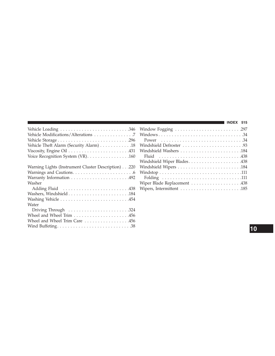 Chrysler 2013 200 Convertible - Owner Manual User Manual | Page 517 / 519