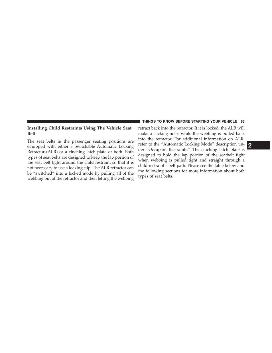 Chrysler 2013 200 Convertible - Owner Manual User Manual | Page 85 / 519