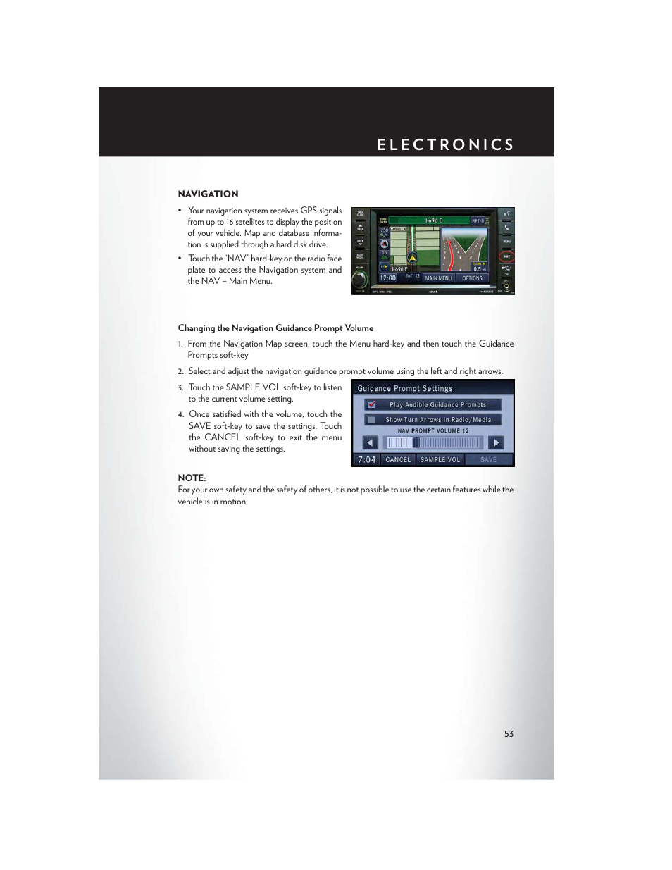 Navigation | Chrysler 2013 200 Convertible - User Guide User Manual | Page 55 / 116