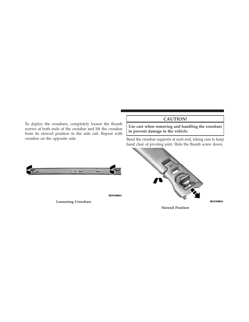 Deploying the crossbars | Chrysler 2013 Country - Owner Manual User Manual | Page 302 / 699