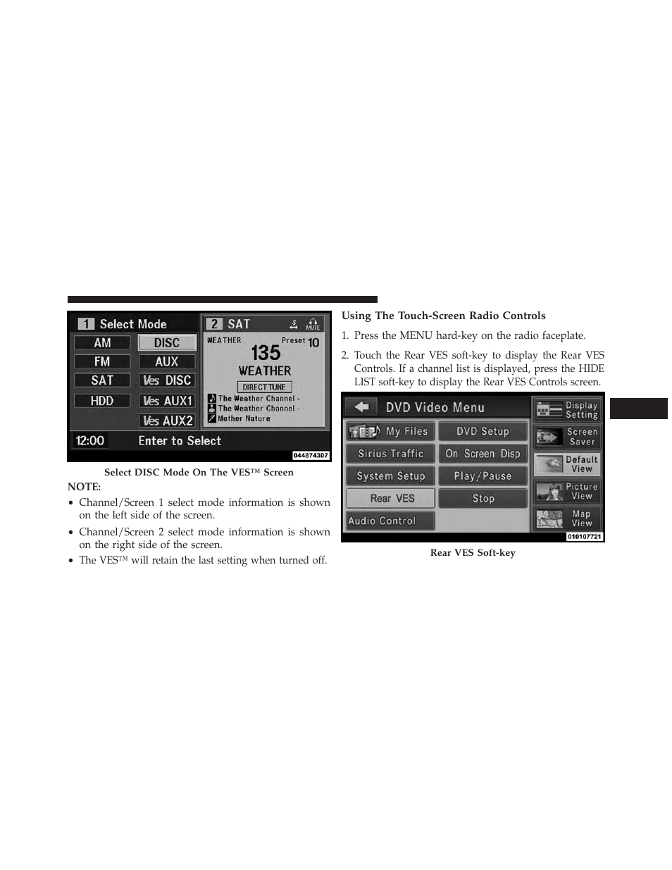 Using the touch-screen radio controls | Chrysler 2013 Country - Owner Manual User Manual | Page 399 / 699