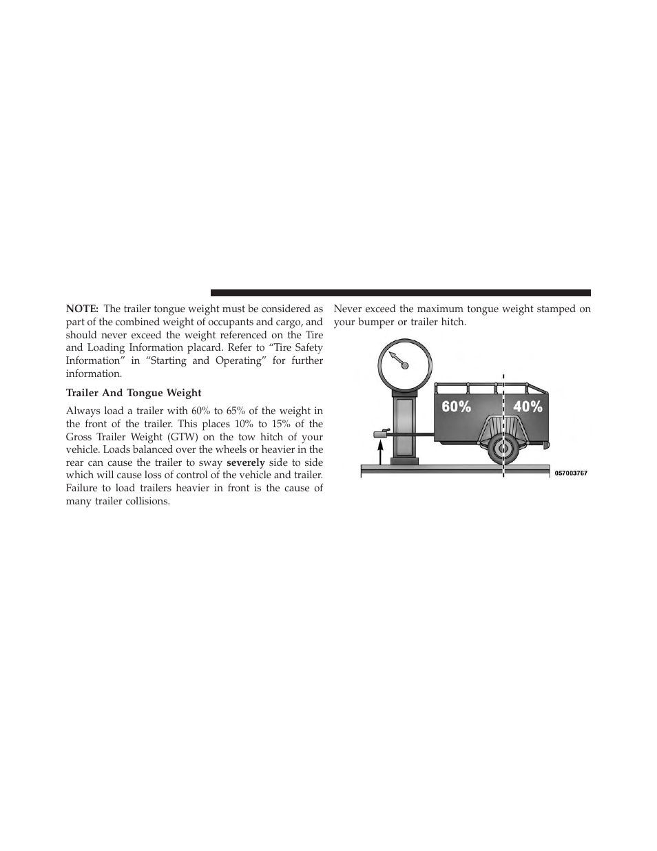 Trailer and tongue weight | Chrysler 2013 Country - Owner Manual User Manual | Page 560 / 699