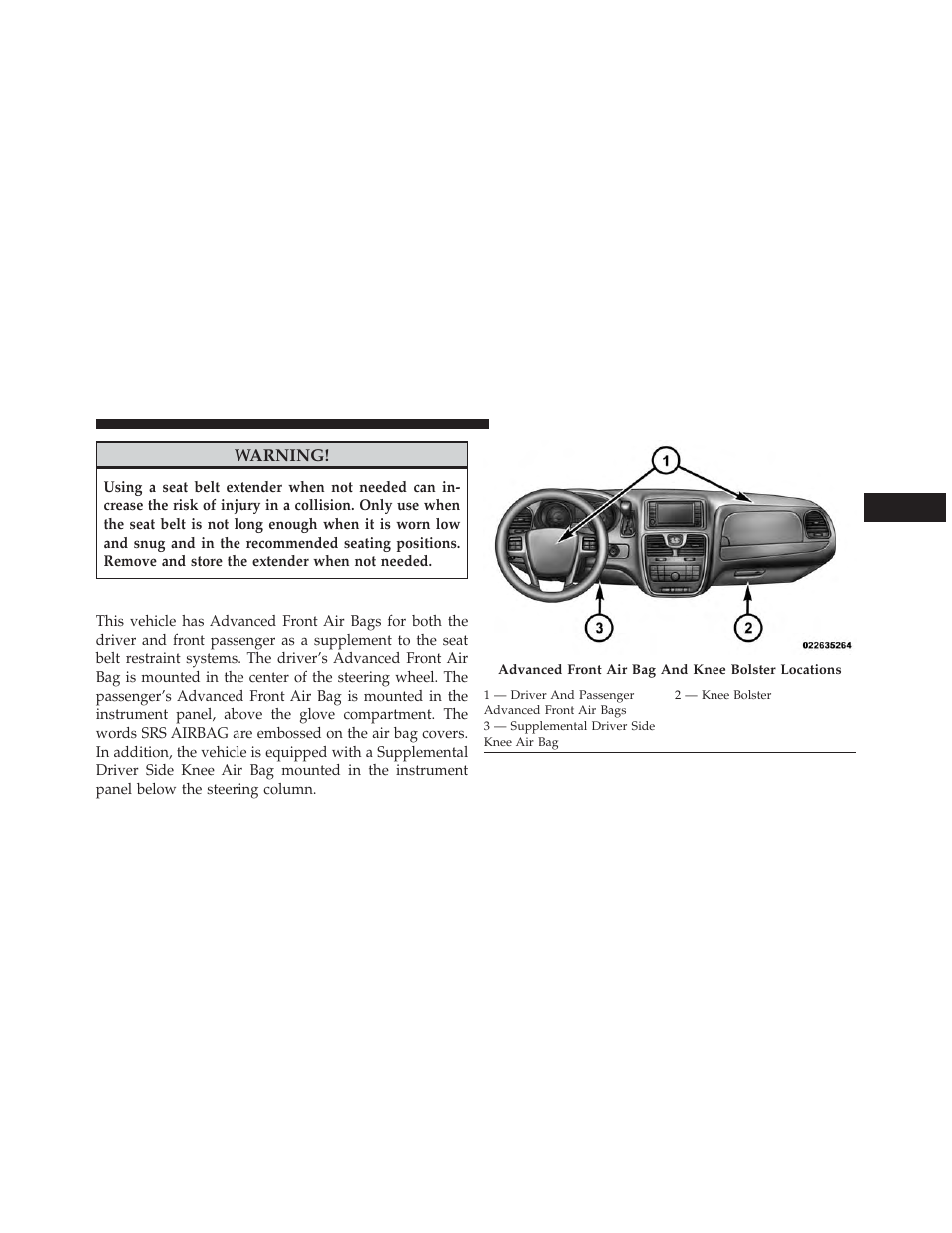 Supplemental restraint system (srs) — air bags | Chrysler 2013 Country - Owner Manual User Manual | Page 81 / 699