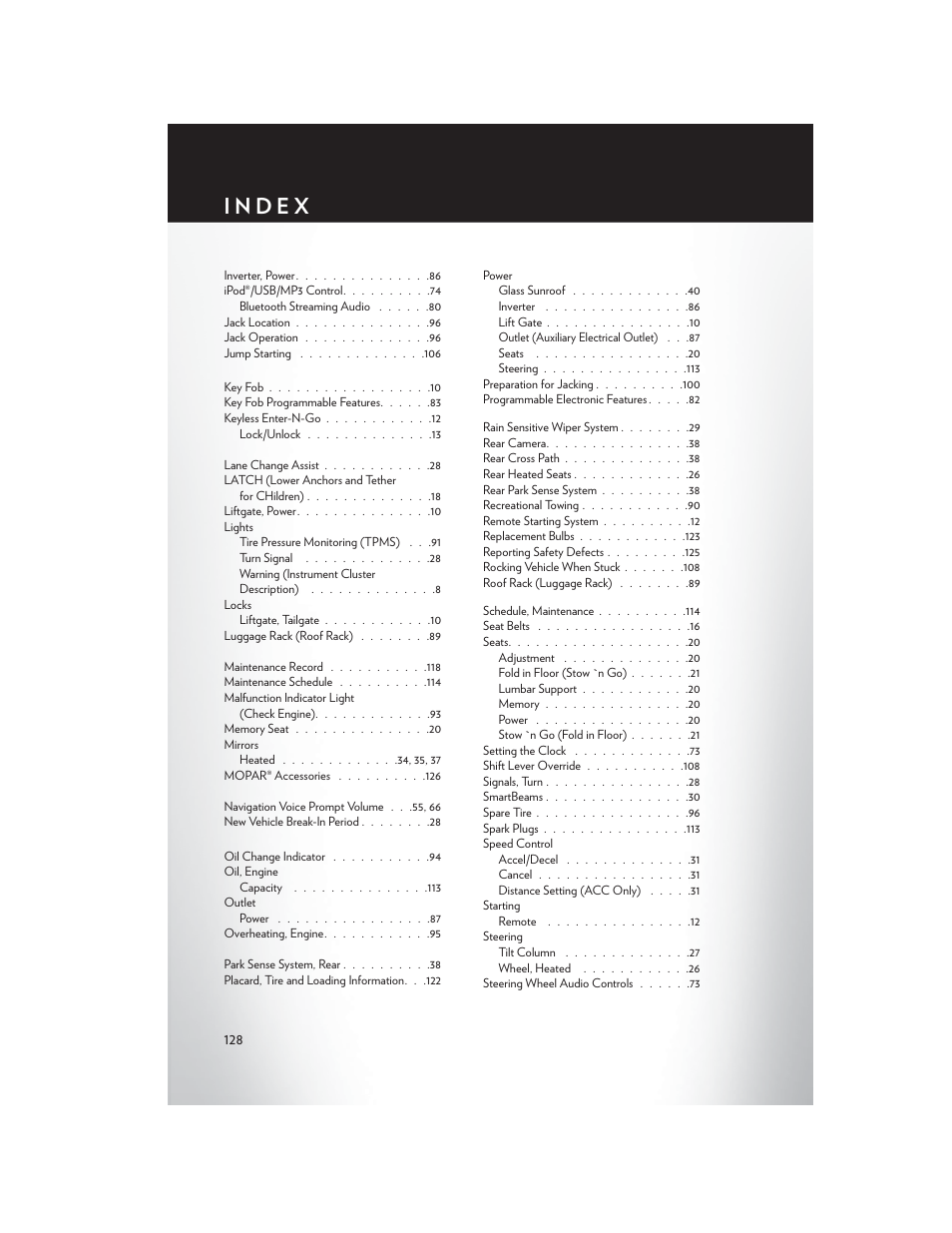 Chrysler 2013 Country - User Guide User Manual | Page 130 / 140