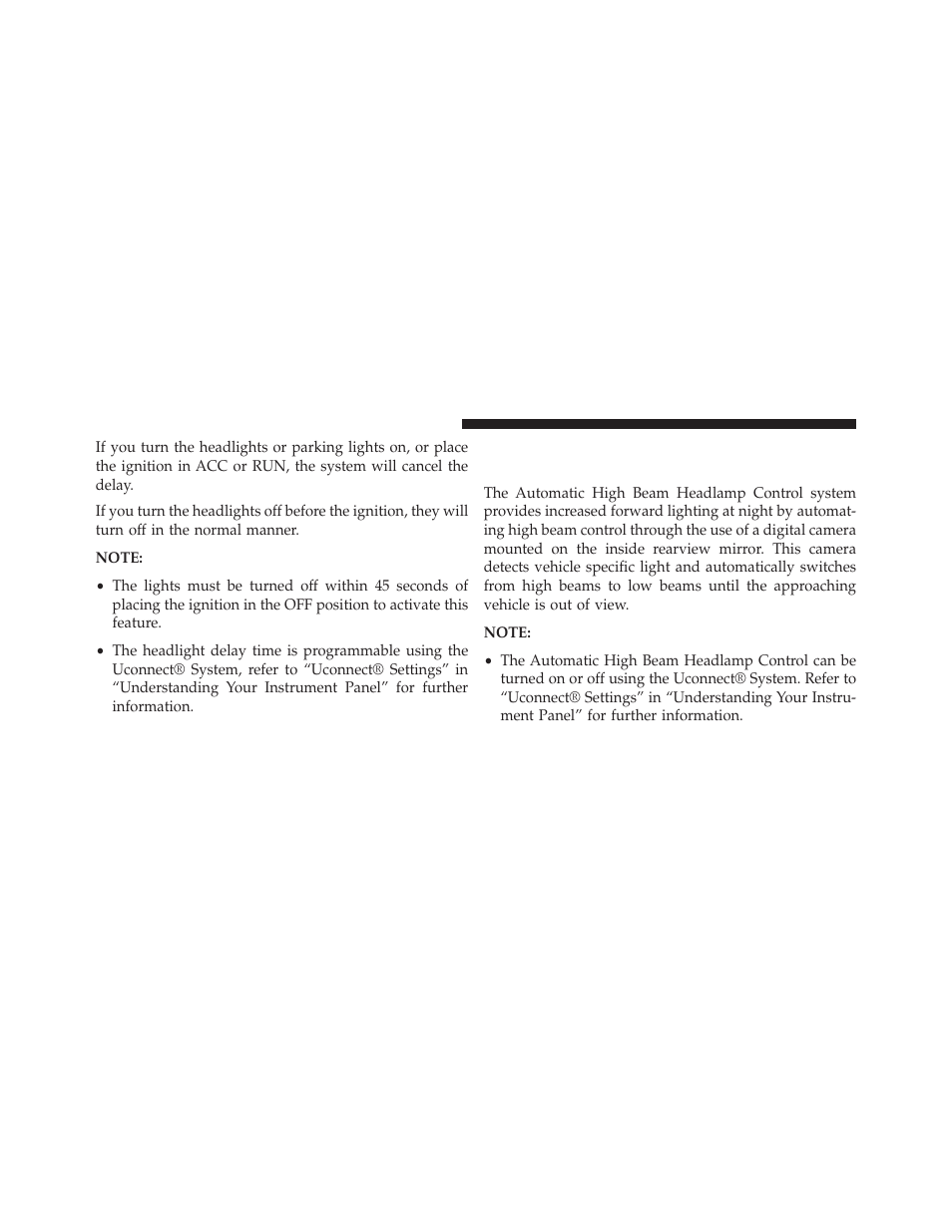 Automatic high beam headlamp control — if equipped, Automatic high beam headlamp control, If equipped | Chrysler 2014 300 - Owner Manual User Manual | Page 198 / 615