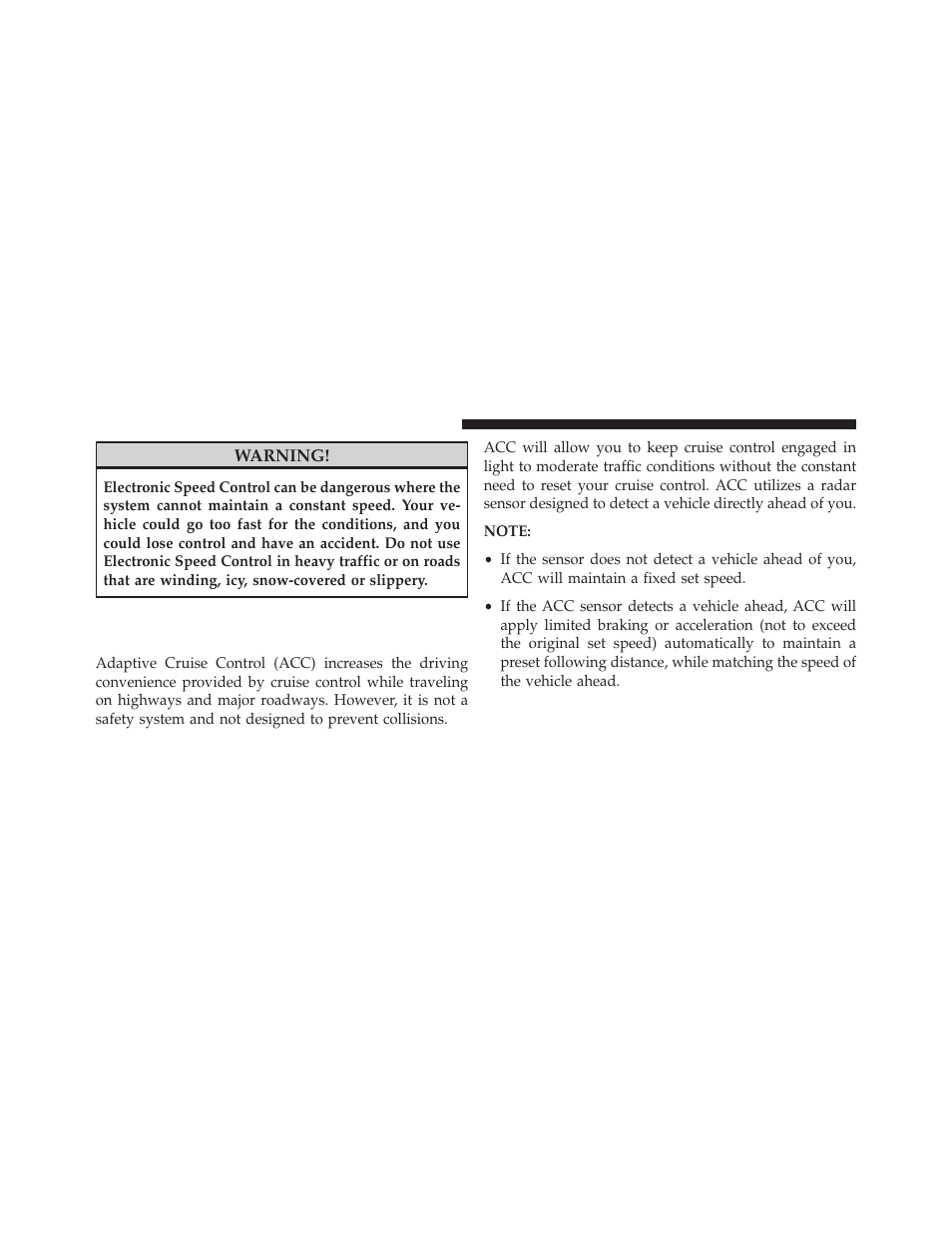 Adaptive cruise control (acc) — if equipped, Adaptive cruise control (acc) — if, Equipped | Chrysler 2014 300 - Owner Manual User Manual | Page 222 / 615