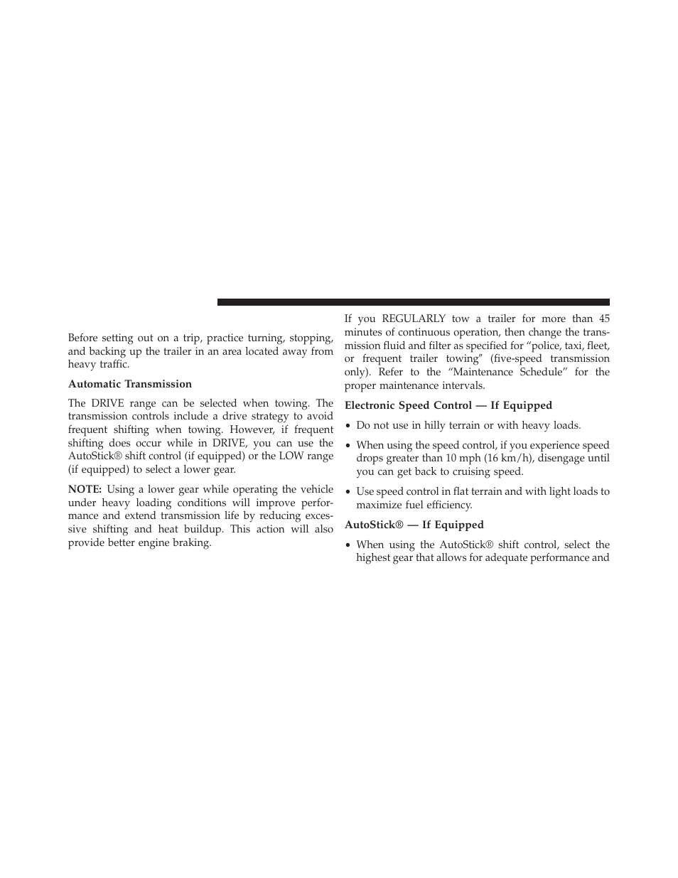 Towing tips, Automatic transmission, Electronic speed control — if equipped | Autostick® — if equipped | Chrysler 2014 300 - Owner Manual User Manual | Page 478 / 615