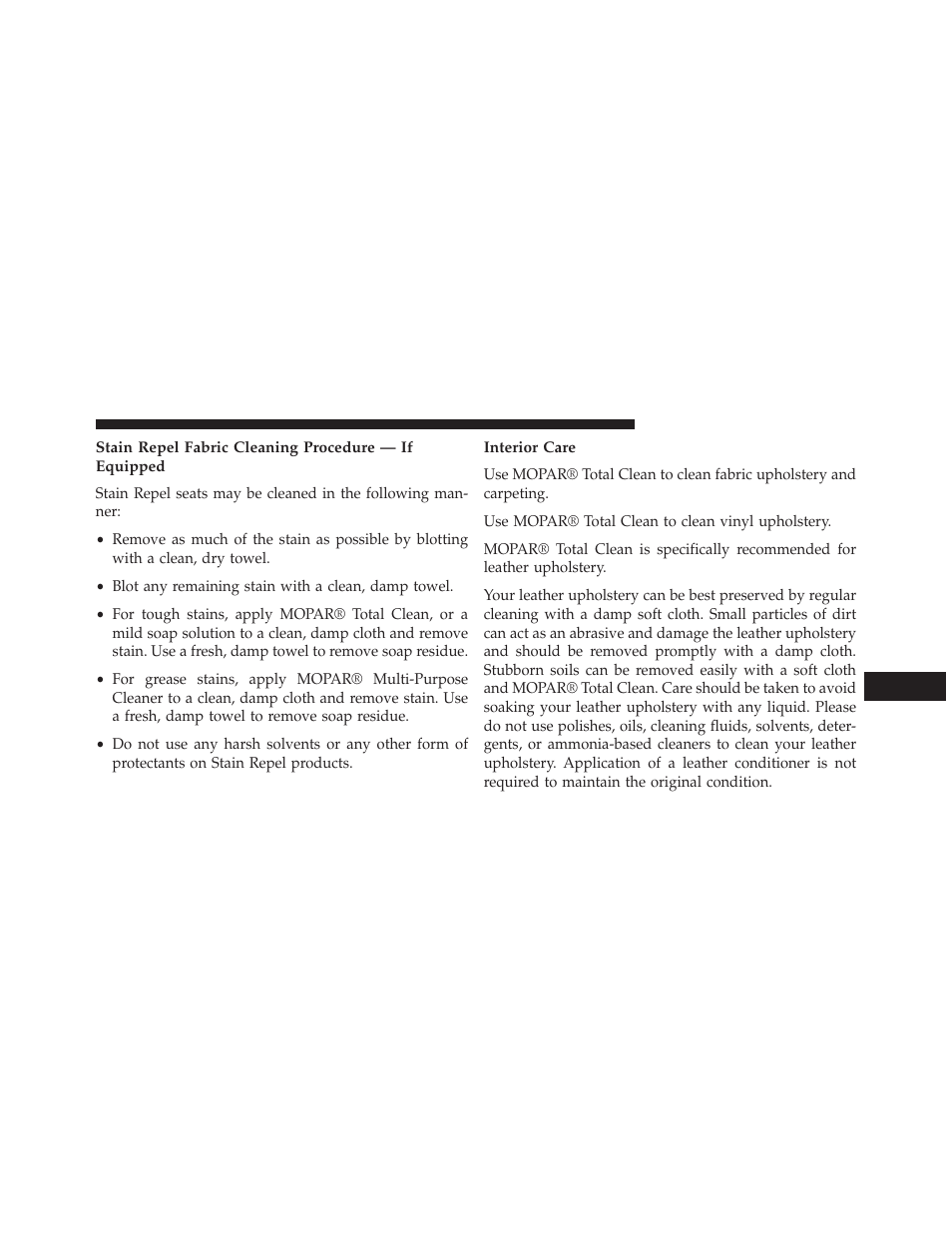 Interior care | Chrysler 2014 300 - Owner Manual User Manual | Page 547 / 615