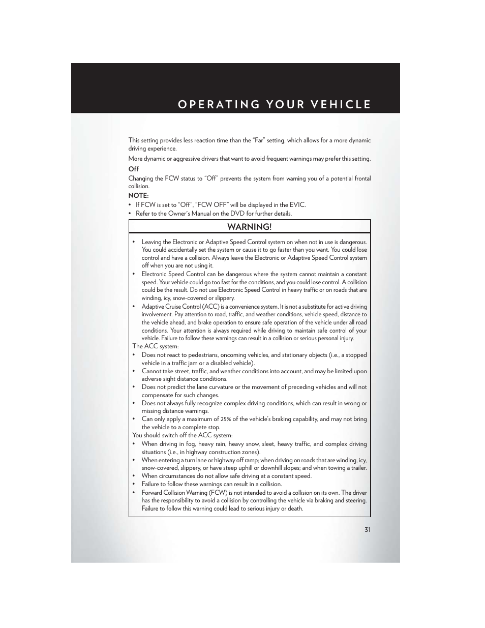 Warning | Chrysler 2014 300 - User Guide User Manual | Page 33 / 132