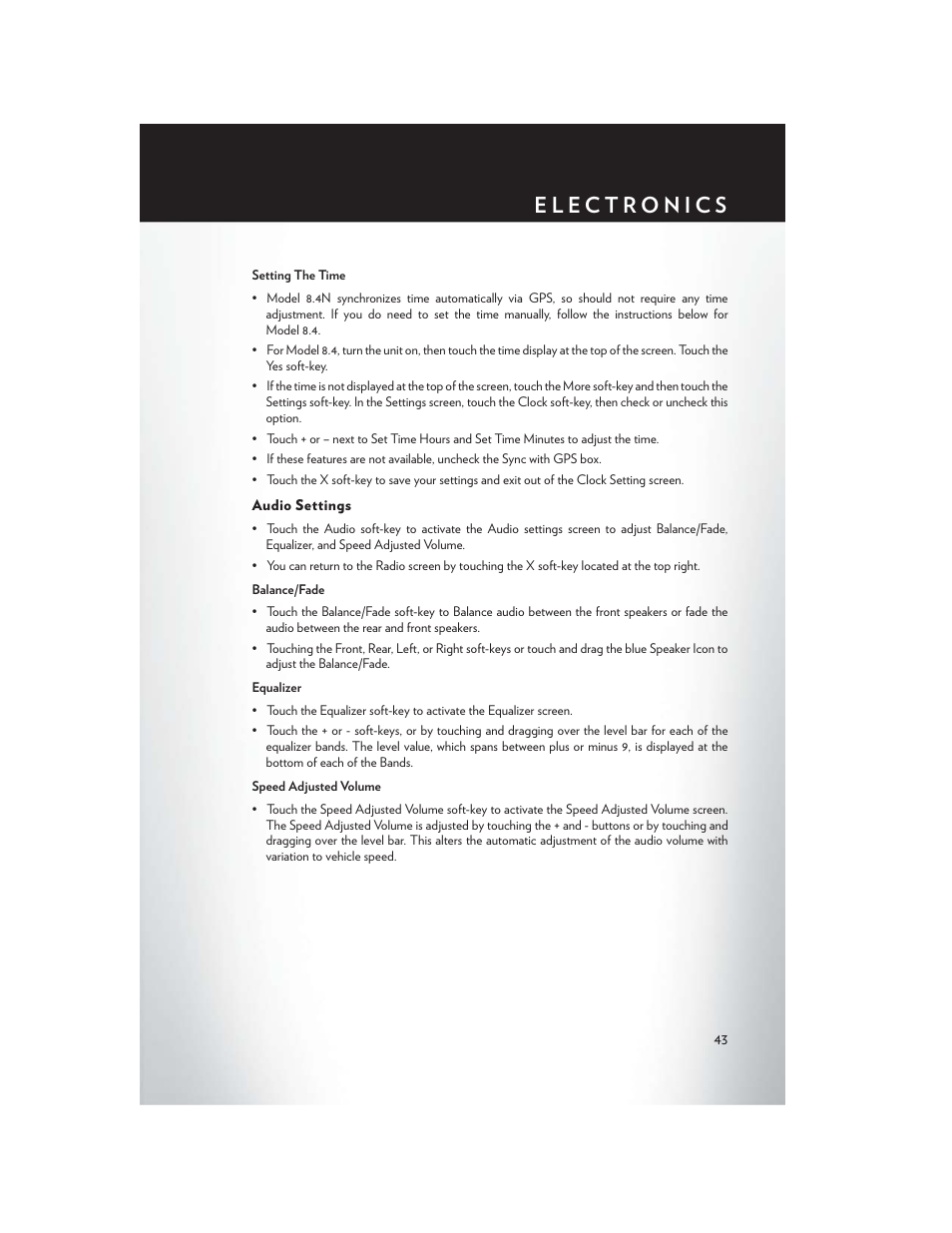 Audio settings | Chrysler 2014 300 - User Guide User Manual | Page 45 / 132
