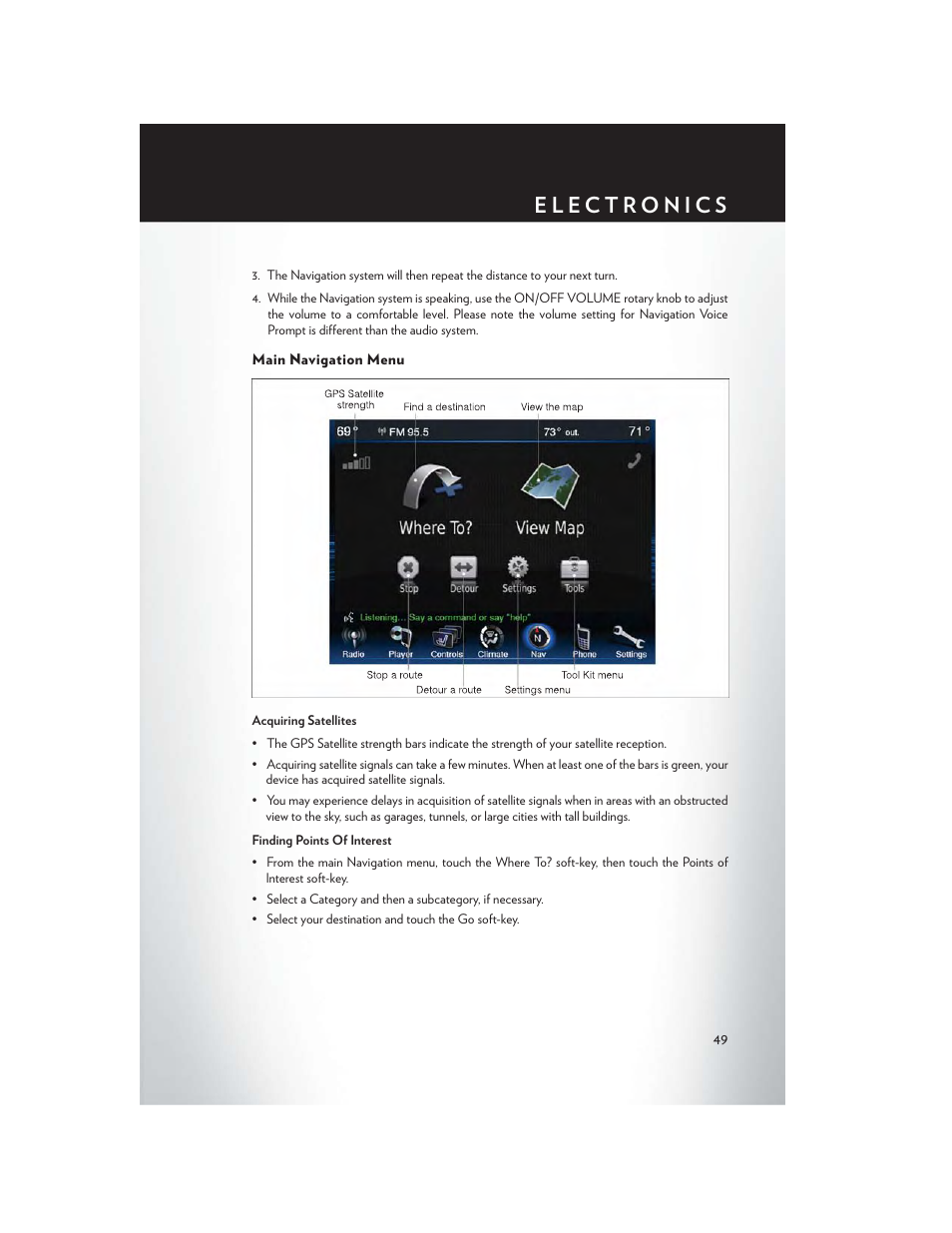 Main navigation menu | Chrysler 2014 300 - User Guide User Manual | Page 51 / 132