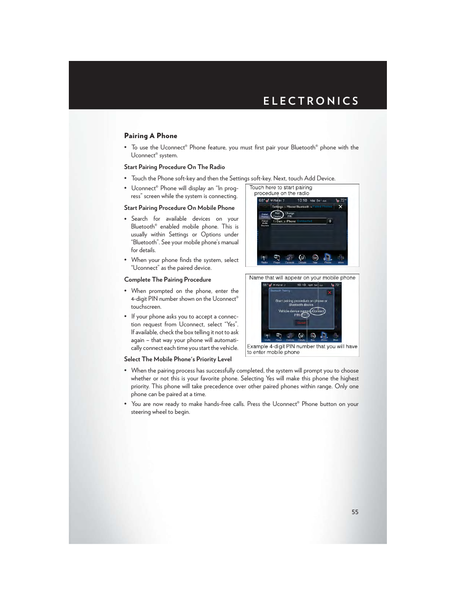 Pairing a phone | Chrysler 2014 300 - User Guide User Manual | Page 57 / 132