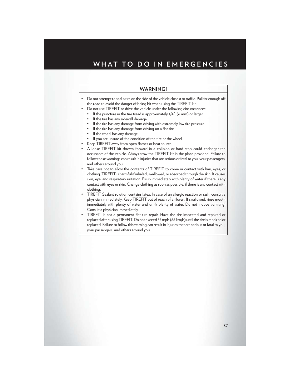 Warning | Chrysler 2014 300 - User Guide User Manual | Page 89 / 132