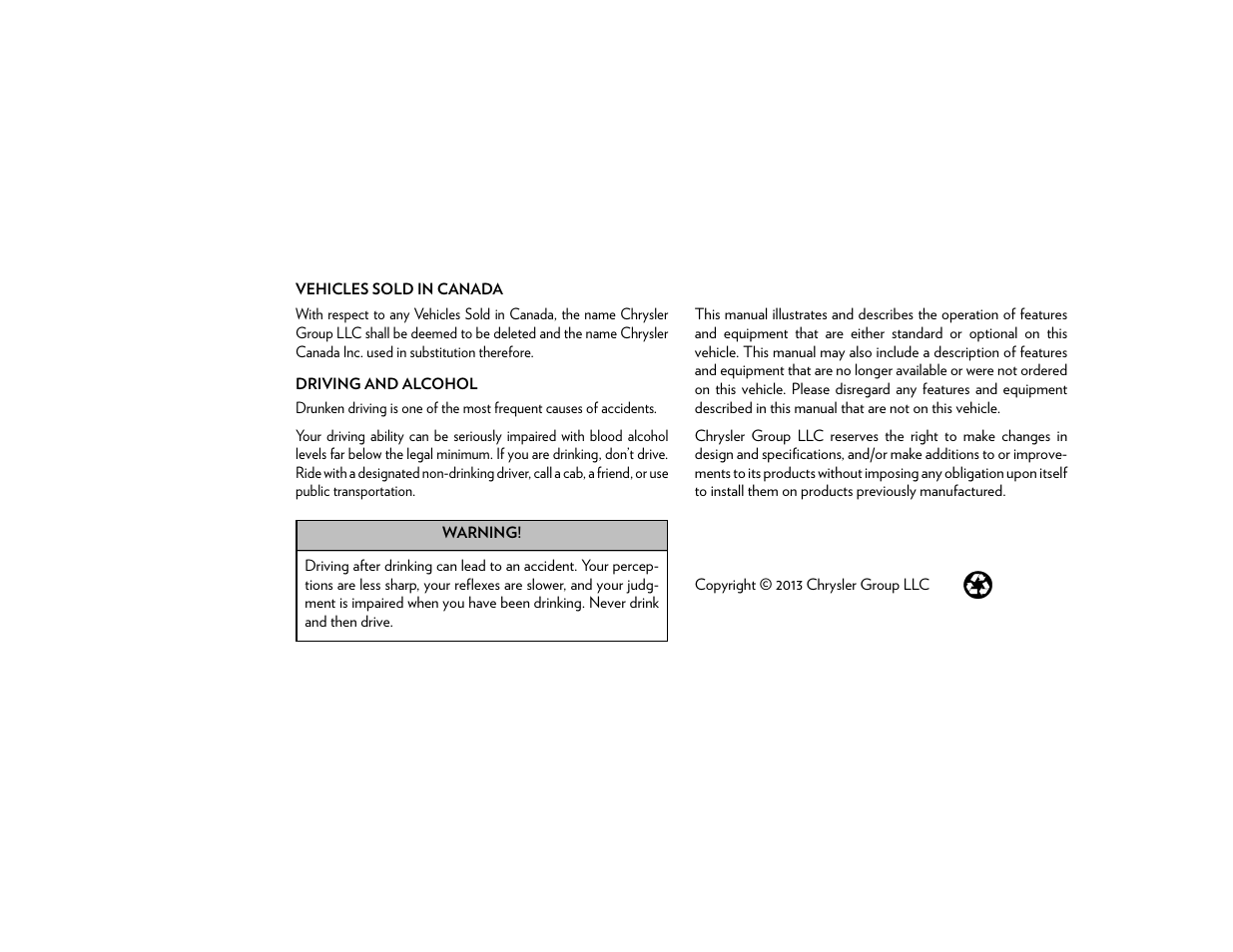 Chrysler 2014 300 SRT - Owner Manual User Manual | Page 2 / 590
