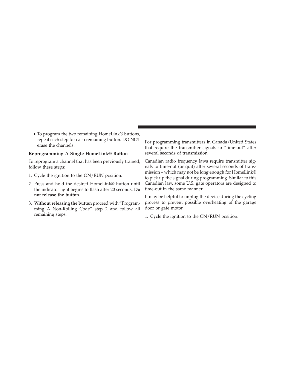 Reprogramming a single homelink® button, Canadian/gate operator programming | Chrysler 2014 300 SRT - Owner Manual User Manual | Page 272 / 590