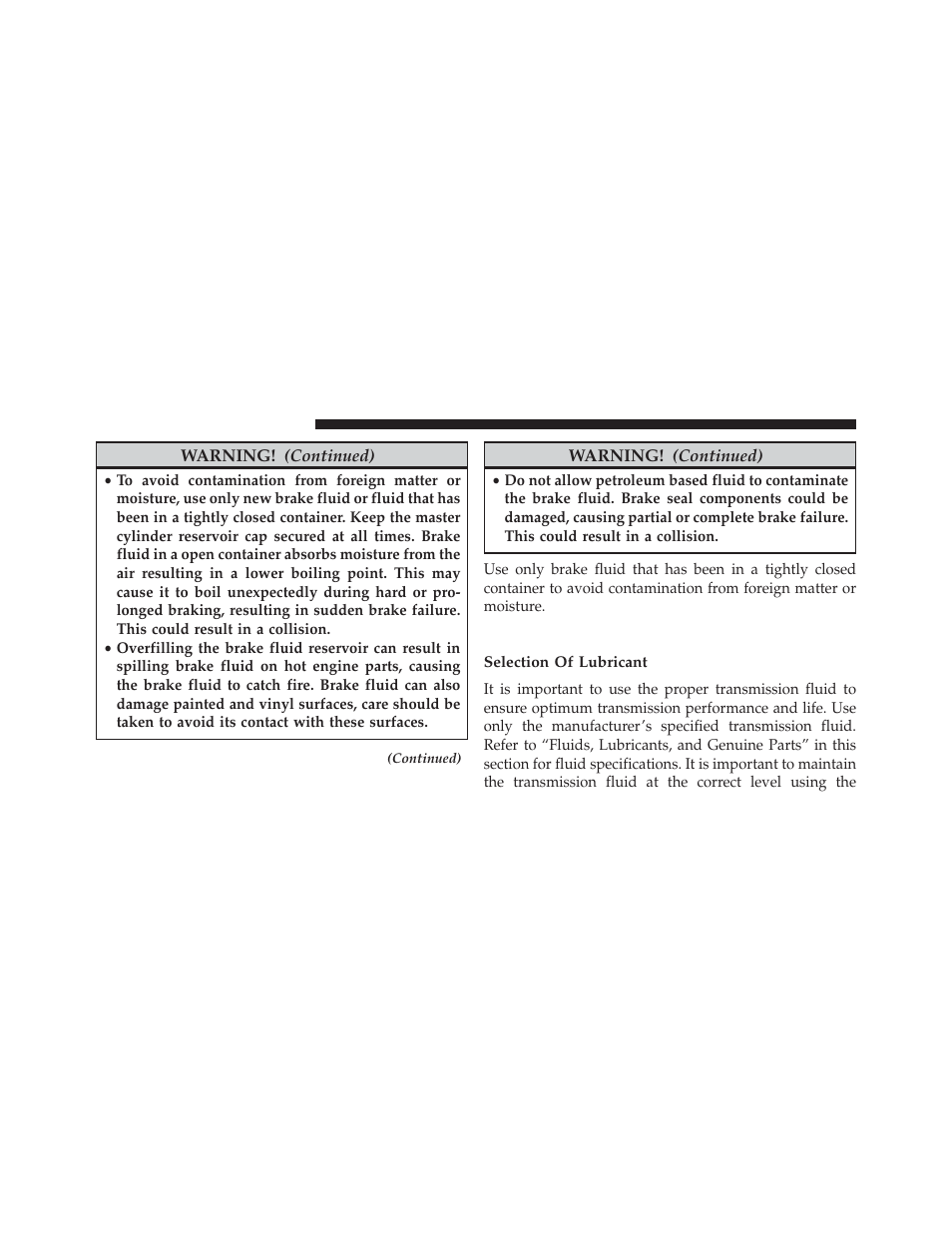 Automatic transmission, Selection of lubricant | Chrysler 2014 300 SRT - Owner Manual User Manual | Page 510 / 590