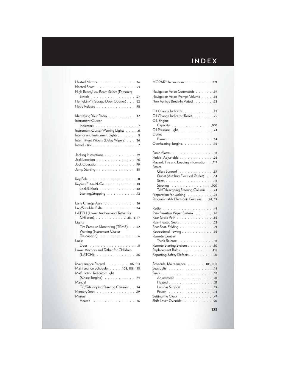 Chrysler 2014 300 SRT - User Guide User Manual | Page 125 / 132