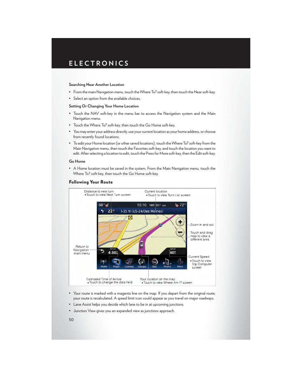 Following your route | Chrysler 2014 300 SRT - User Guide User Manual | Page 52 / 132