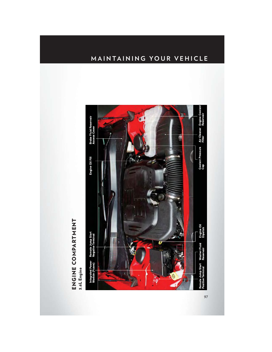 Engine compartment, 6l engine | Chrysler 2014 300 SRT - User Guide User Manual | Page 99 / 132