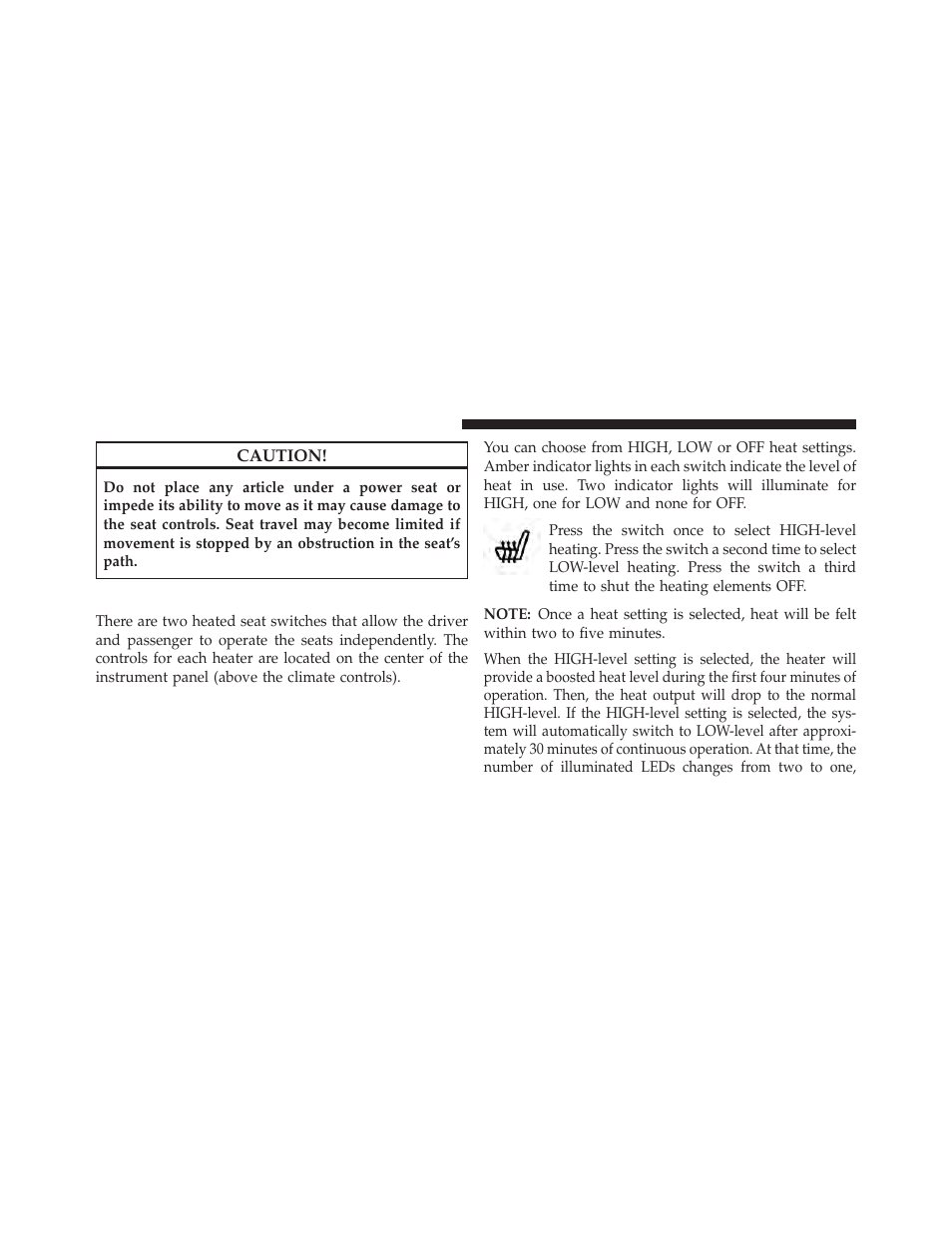 Heated seats — if equipped | Chrysler 2014 200 - Owner Manual User Manual | Page 152 / 516