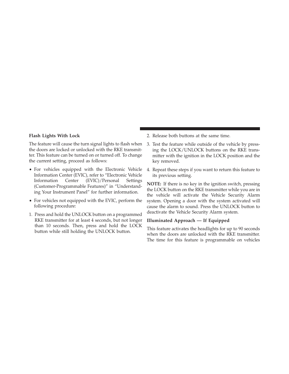 Flash lights with lock, Illuminated approach — if equipped | Chrysler 2014 200 - Owner Manual User Manual | Page 26 / 516