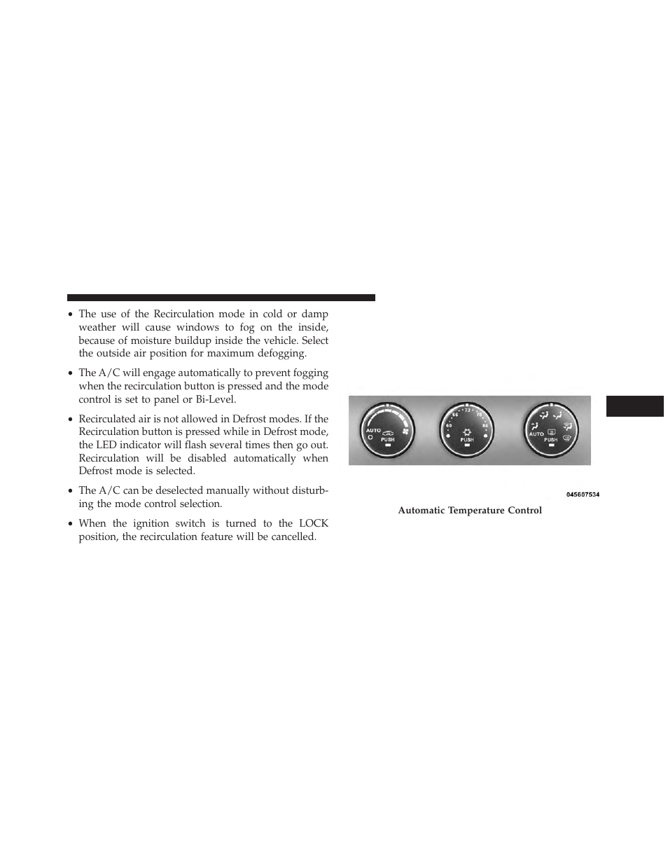 Automatic temperature control (atc) — if equipped, Automatic temperature control (atc), If equipped | Chrysler 2014 200 - Owner Manual User Manual | Page 279 / 516