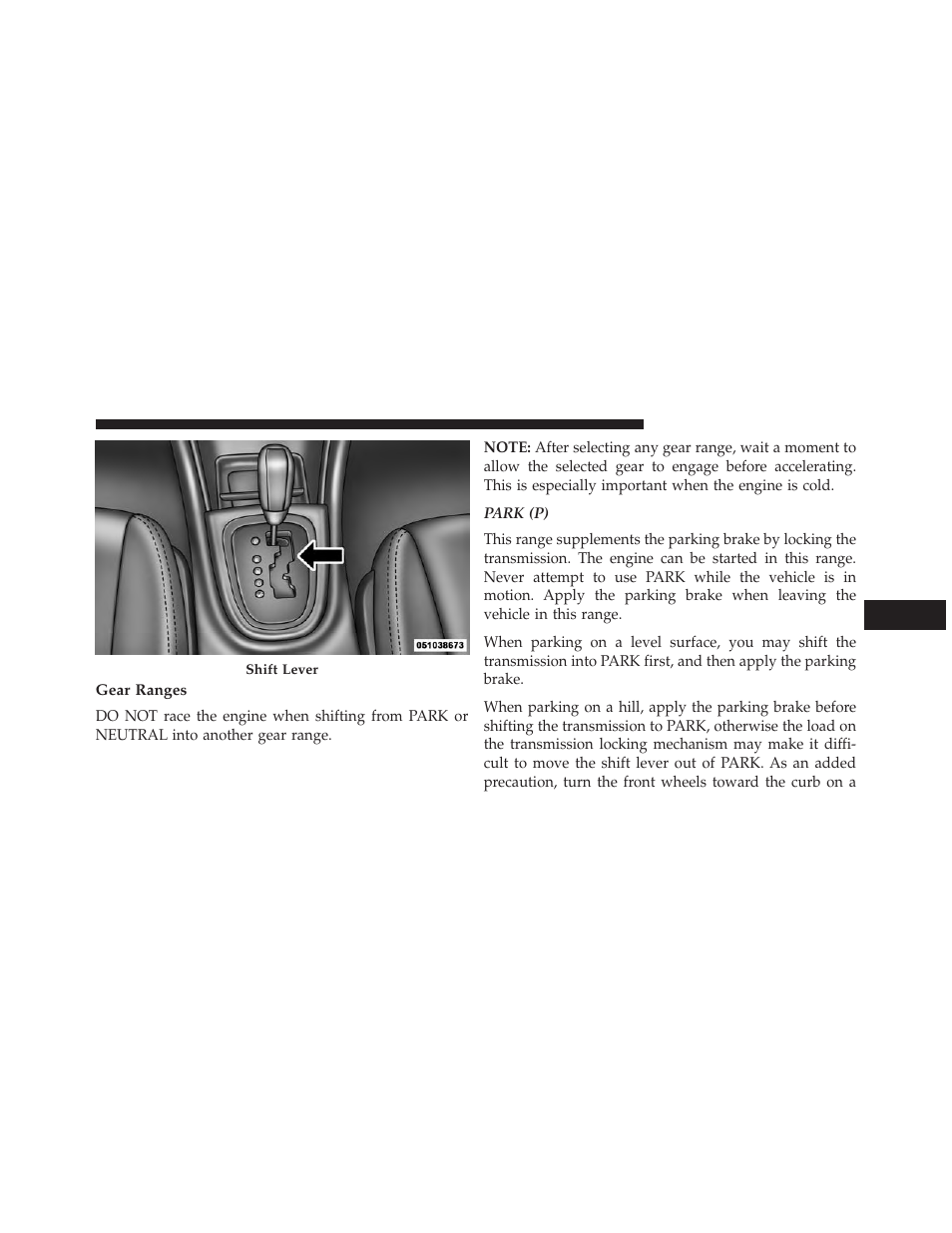 Gear ranges | Chrysler 2014 200 - Owner Manual User Manual | Page 309 / 516