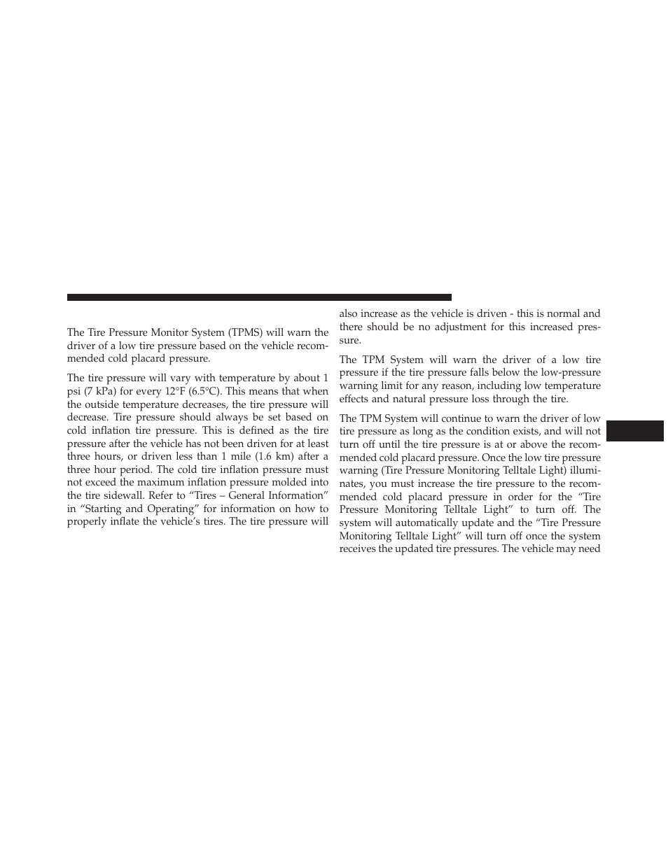 Tire pressure monitor system (tpms) | Chrysler 2014 200 - Owner Manual User Manual | Page 357 / 516