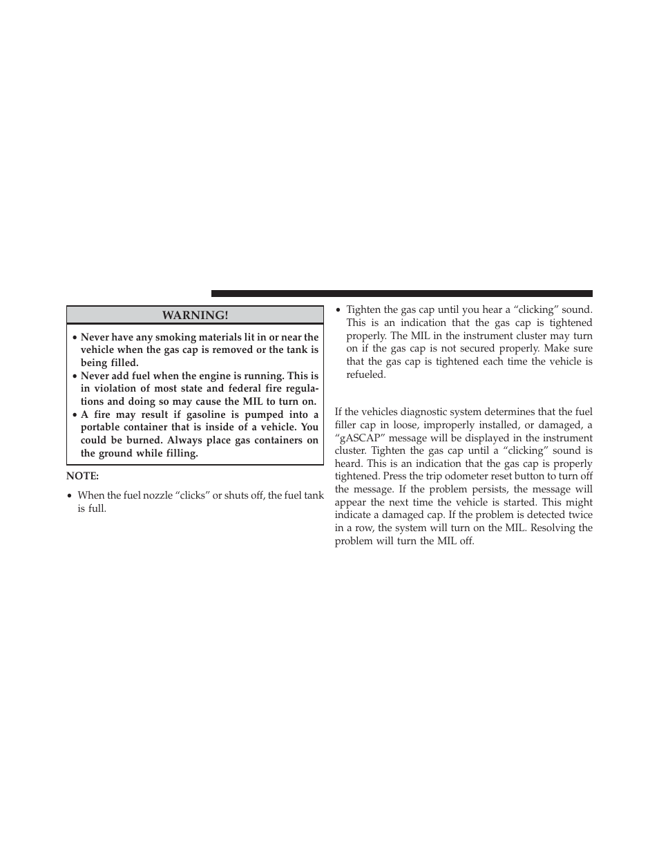 Loose filler cap message | Chrysler 2014 200 - Owner Manual User Manual | Page 376 / 516