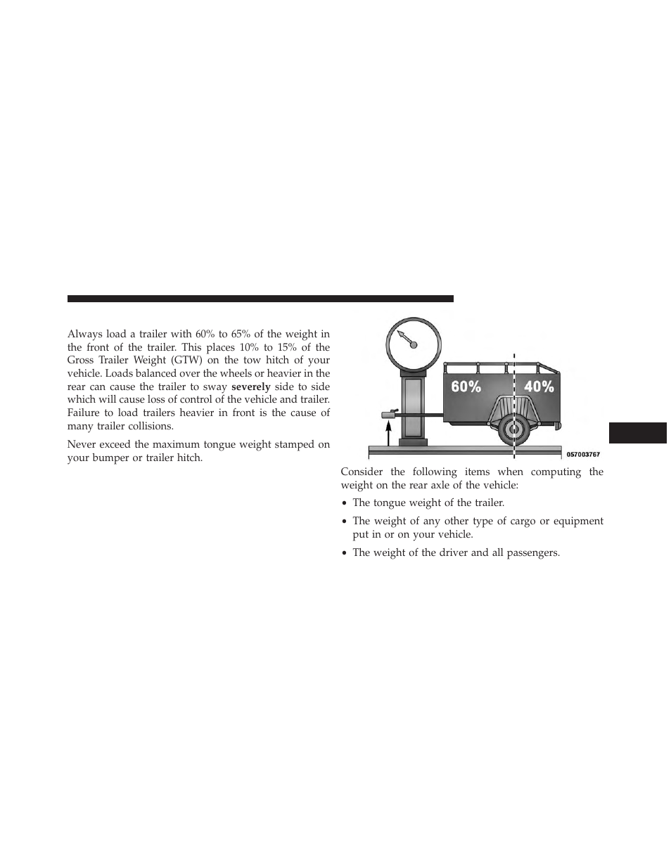 Trailer and tongue weight | Chrysler 2014 200 - Owner Manual User Manual | Page 383 / 516