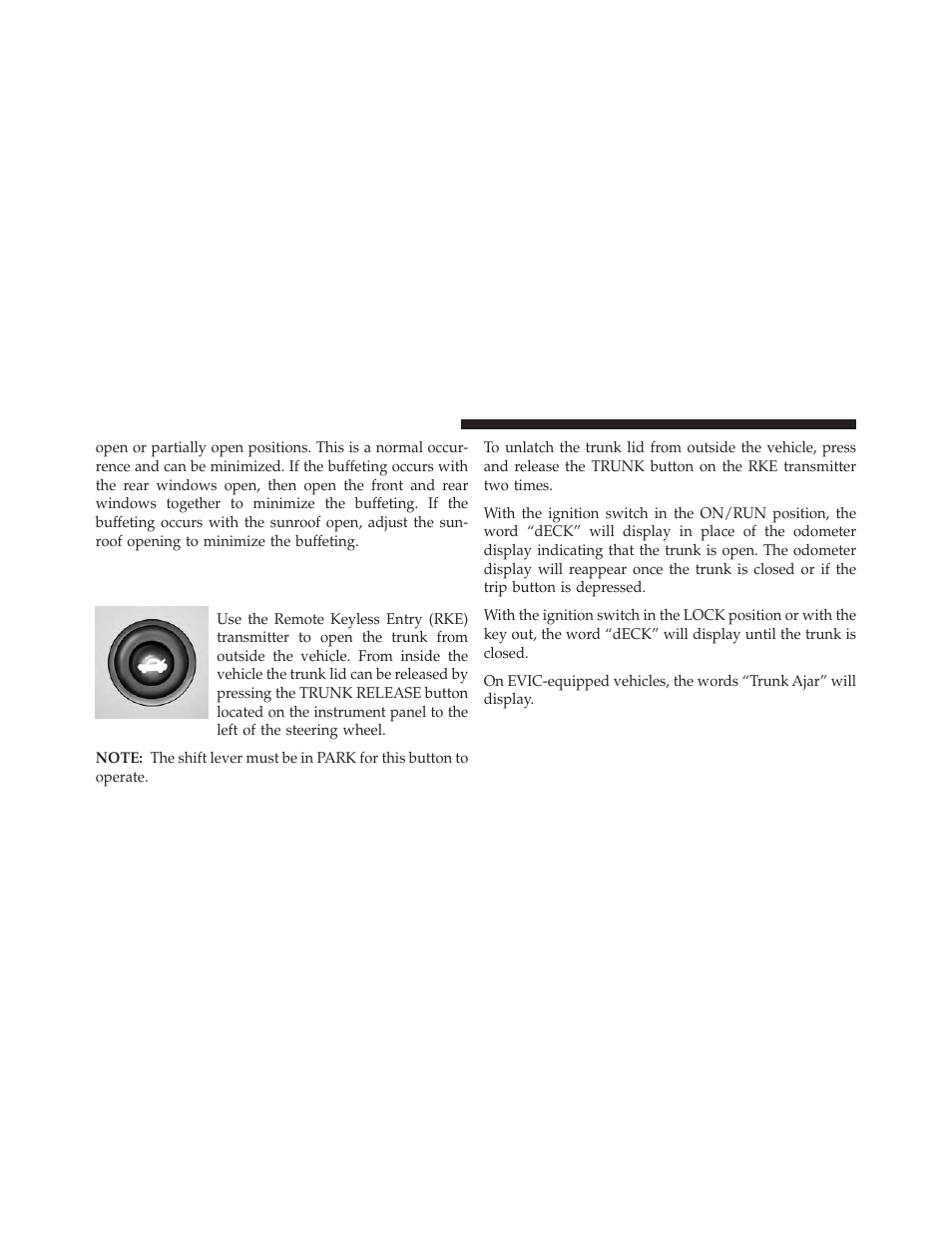 Trunk lock and release | Chrysler 2014 200 - Owner Manual User Manual | Page 42 / 516