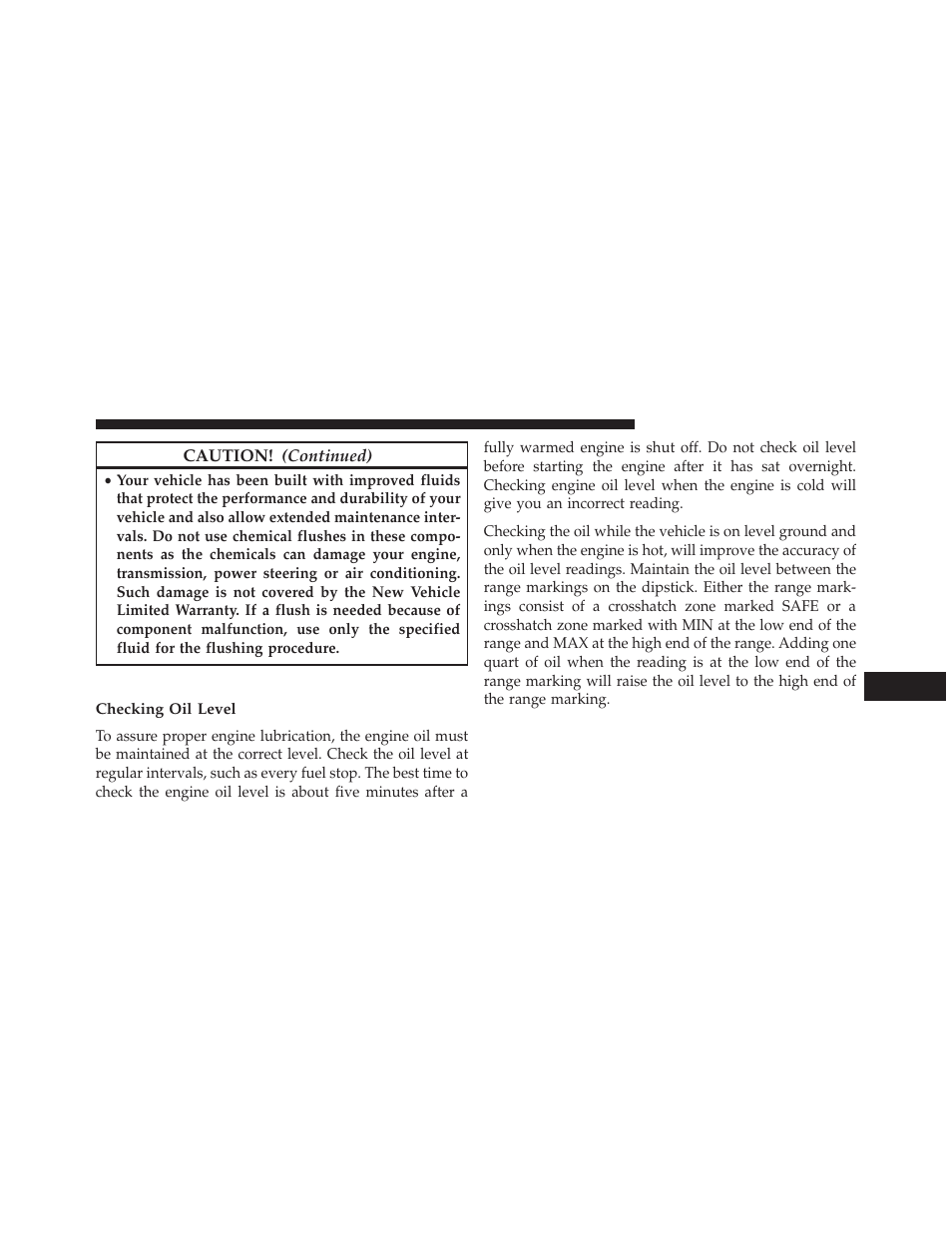 Engine oil, Checking oil level | Chrysler 2014 200 - Owner Manual User Manual | Page 427 / 516