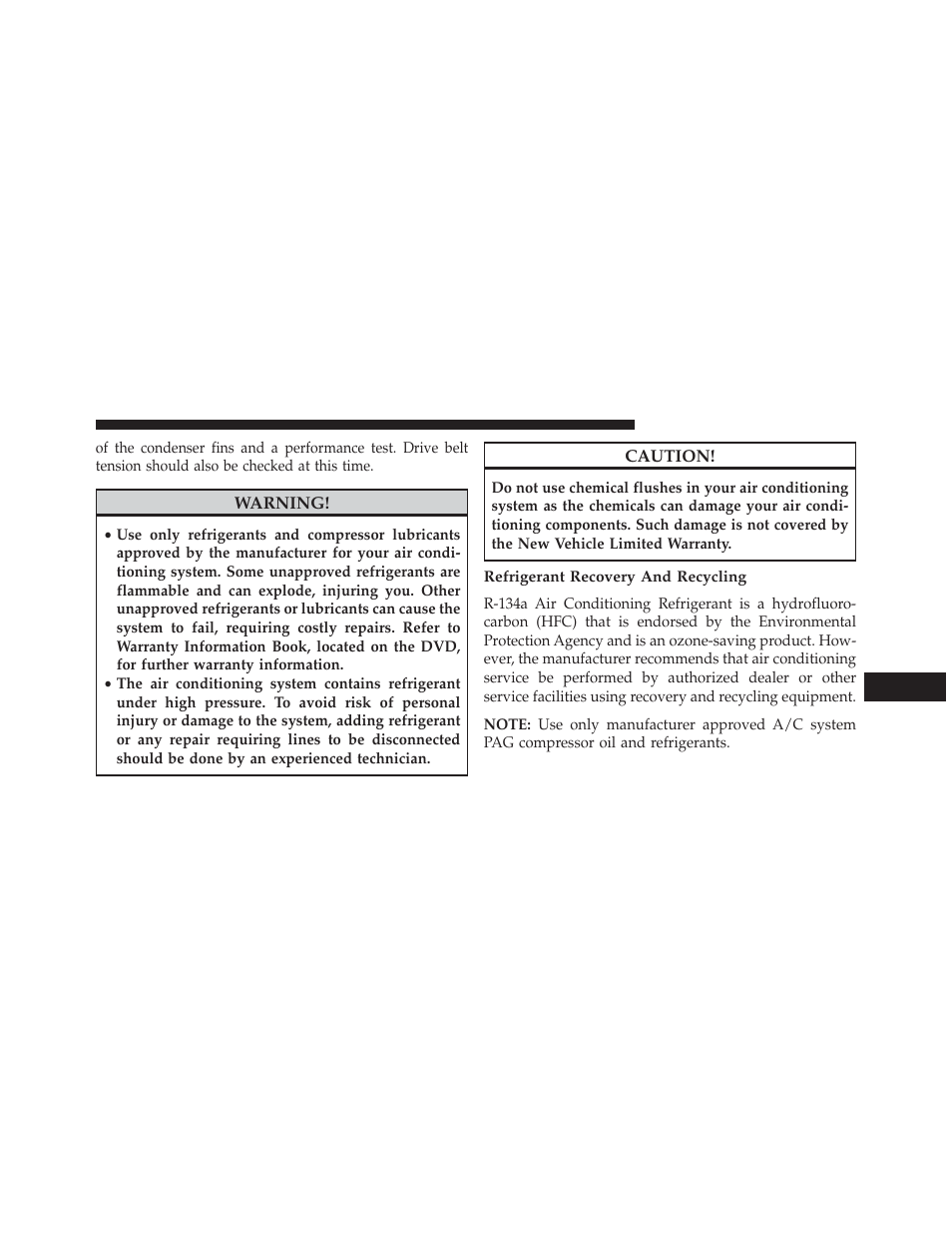 Refrigerant recovery and recycling | Chrysler 2014 200 - Owner Manual User Manual | Page 433 / 516